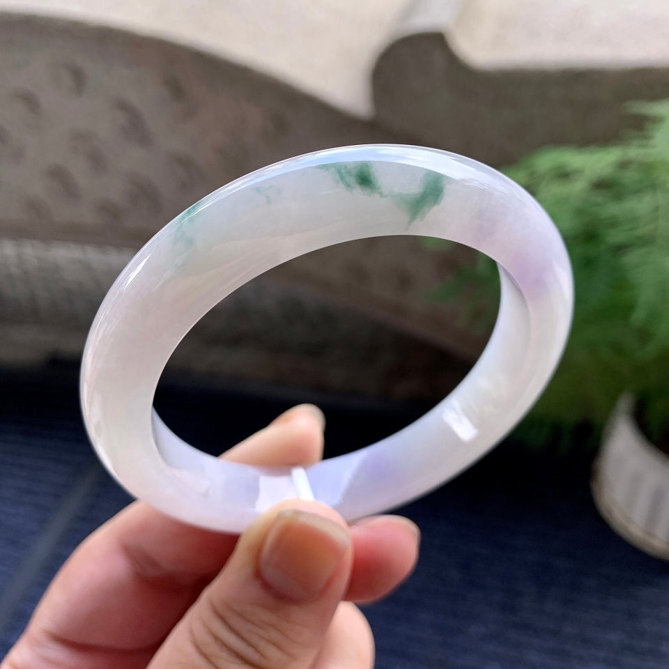 糯冰种春彩平安镯（56.7mm）（yc106736）