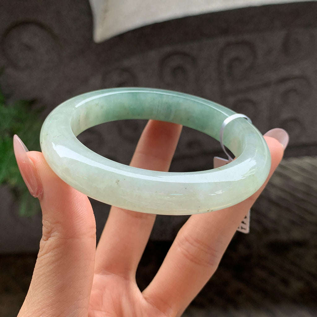 细糯种湖水绿半山水正圈平安扣 55.7圈 天然A货缅甸翡翠（yc693087）