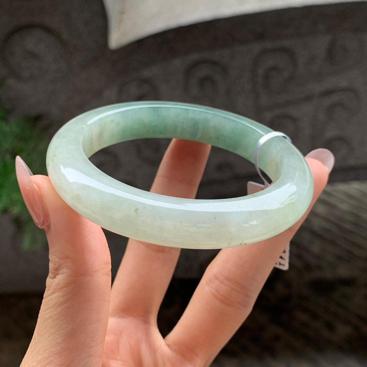 细糯种湖水绿半山水正圈平安扣 55.7圈 天然A货缅甸翡翠（yc693087）