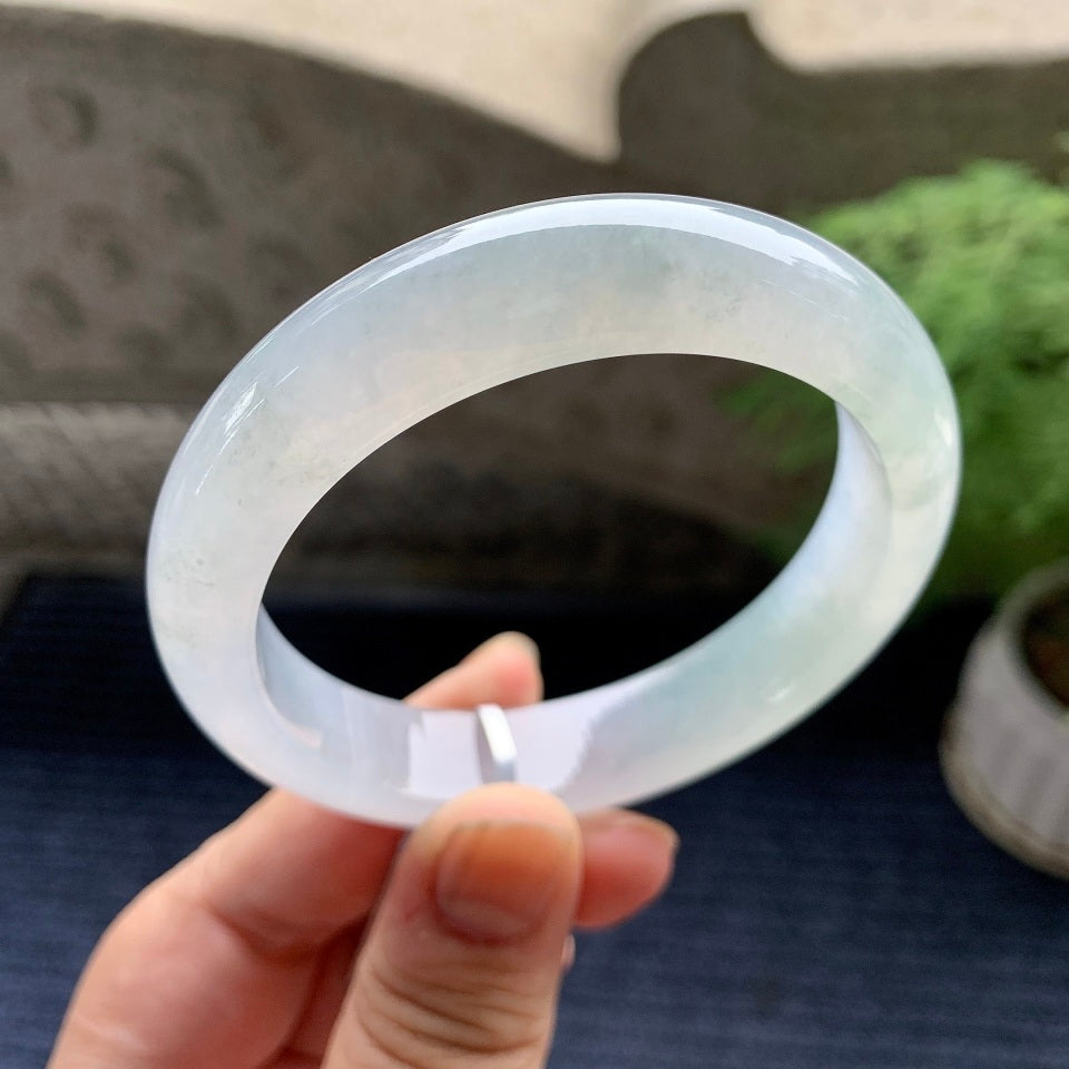 糯冰种淡晴底平安镯（57mm）（yc093399）