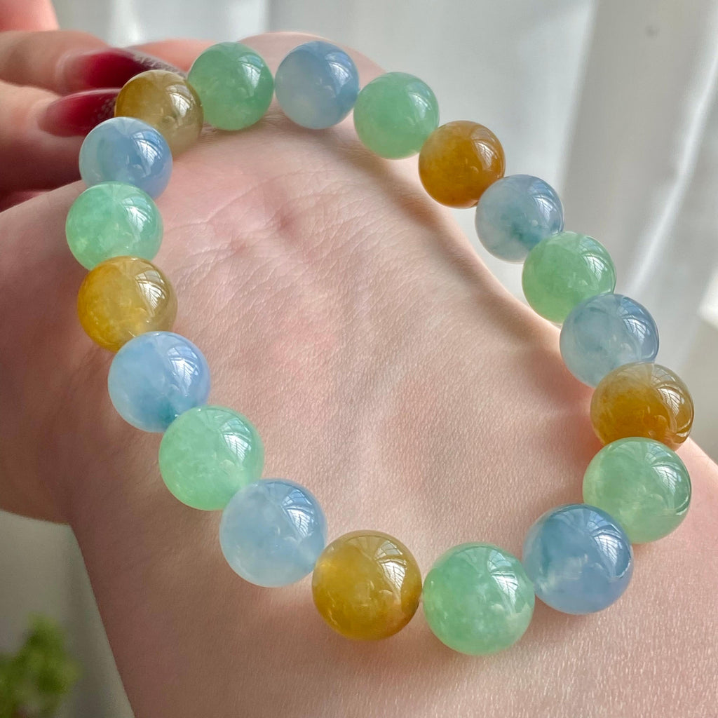 糯冰种多宝单圈手串（19颗）（yc216007）