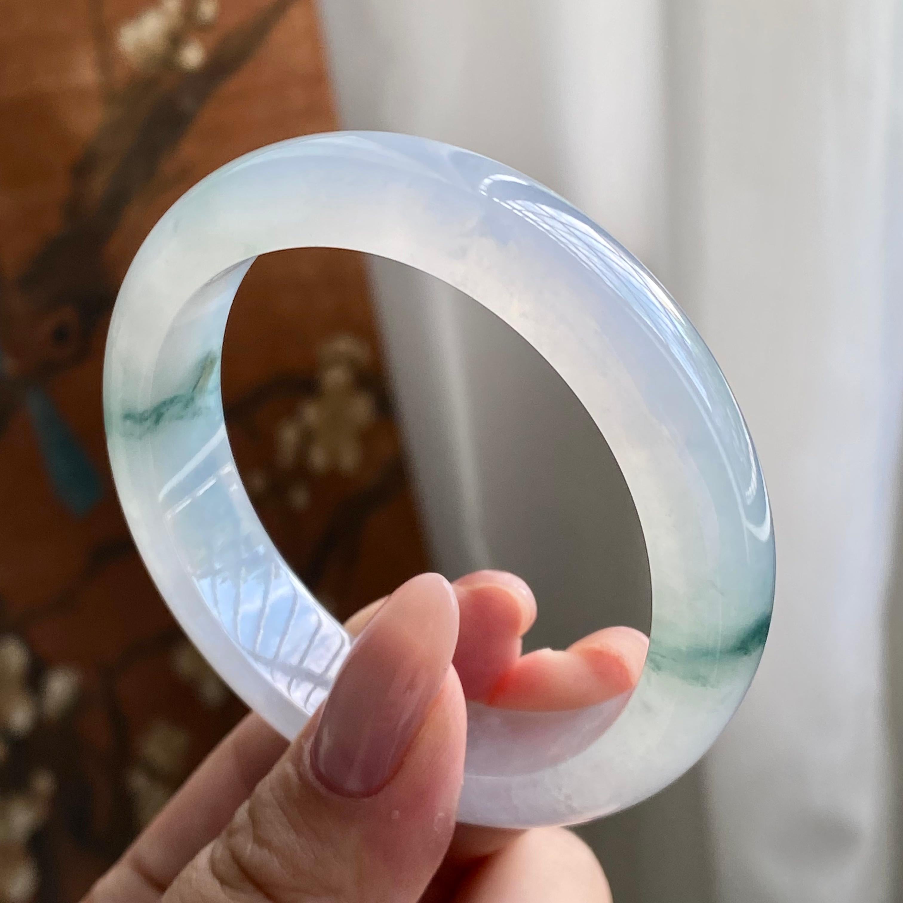 冰种飘花平安镯（54圈）（yc228809）