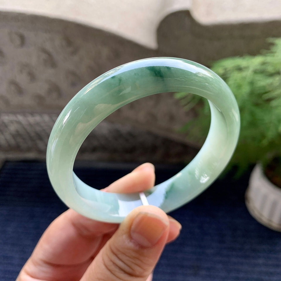 细糯种飘花平安镯（57.3mm）（yc093334）