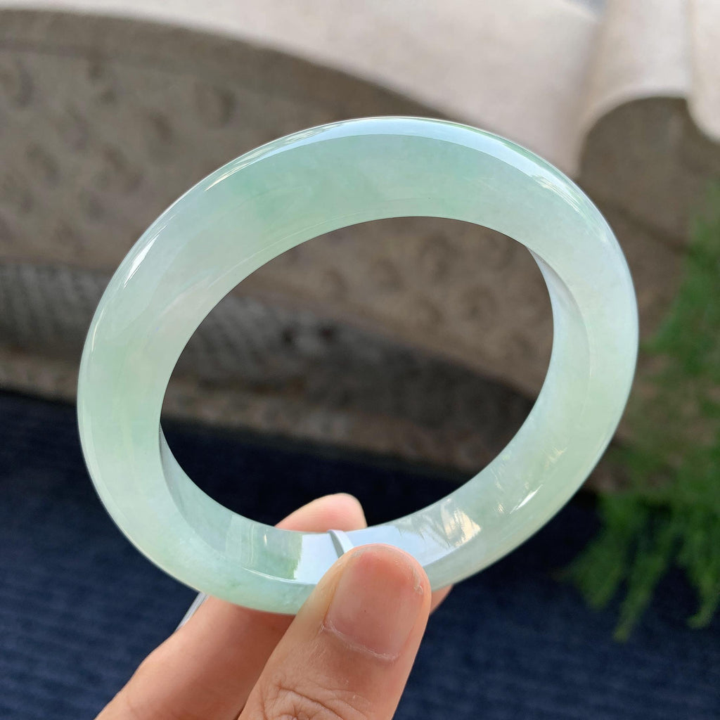 细糯种晴水绿正圈平安镯 52圈（yc709339）