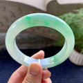 细糯种飘绿平安镯（57.8mm）（yc098523）