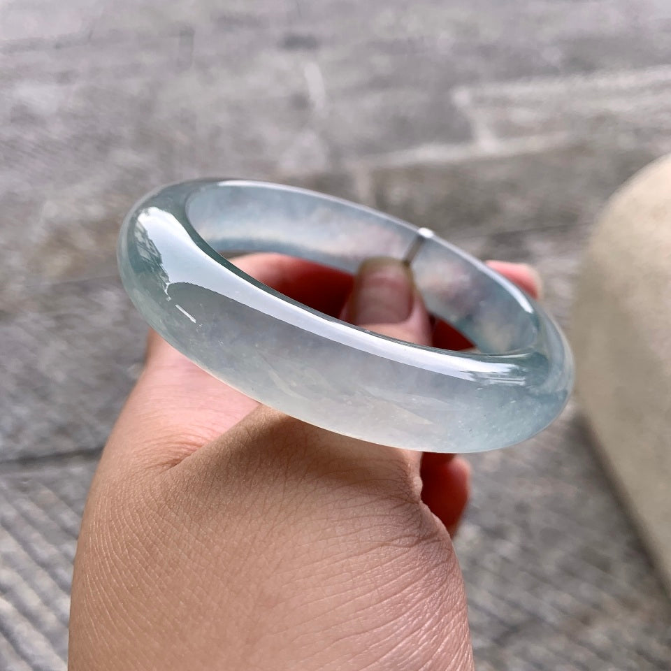 冰种晴底飘花平安镯（54.7mm）（yc173895）