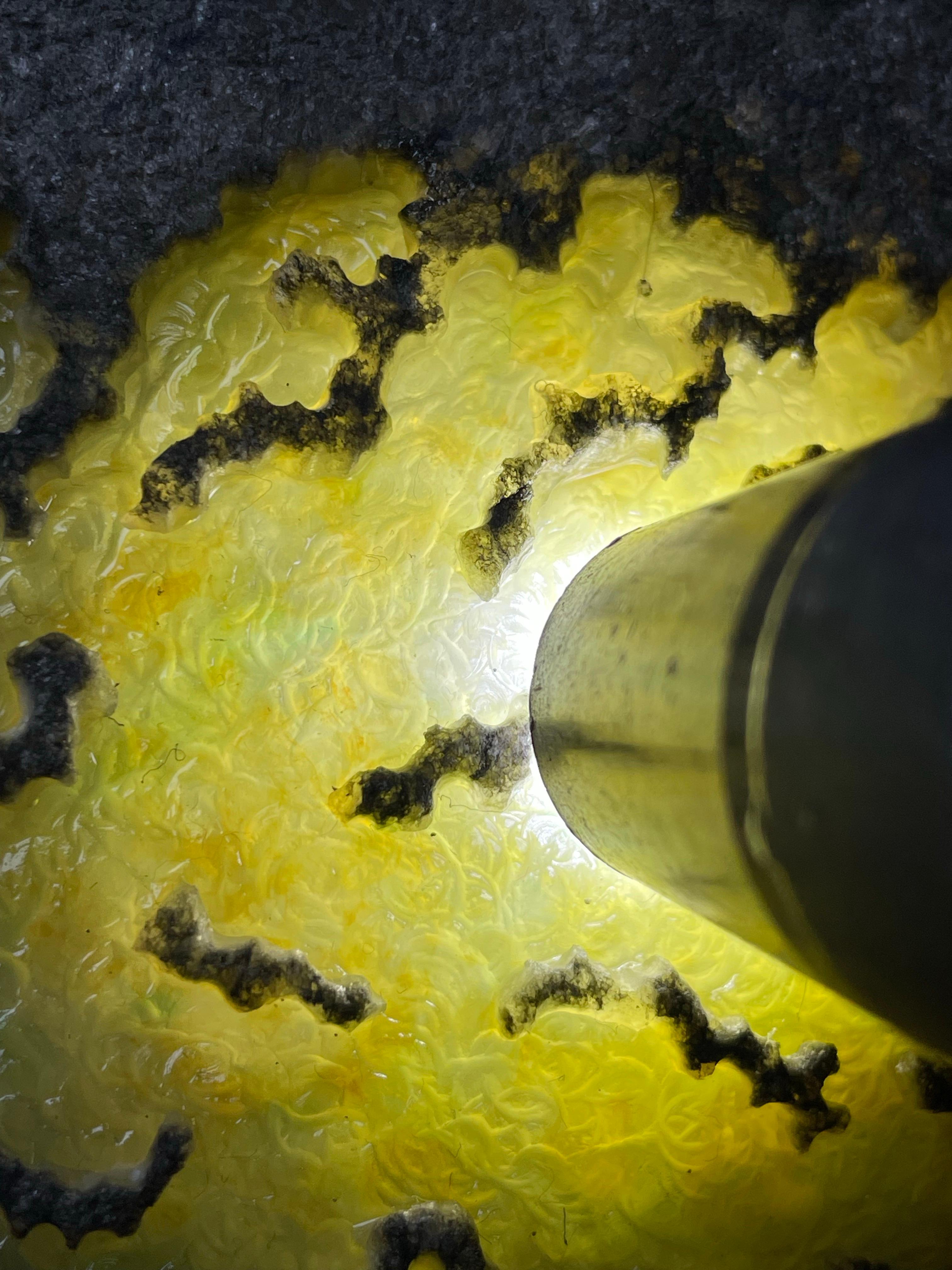 莫西沙开窗三彩手镯料（yc536909）