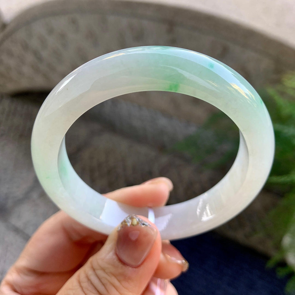 糯冰种飘花平安镯（55.2mm）（yc276213）