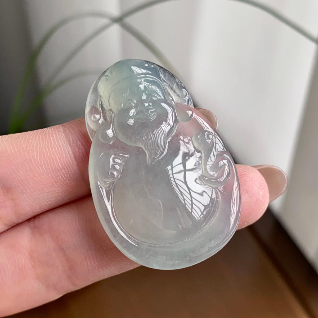 冰种淡晴底财神吊坠（yc260818）