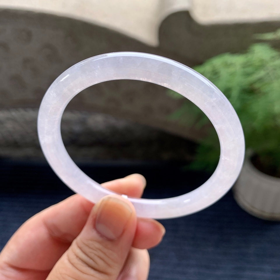 细糯种无色圆条手镯（55mm）（yc101286）