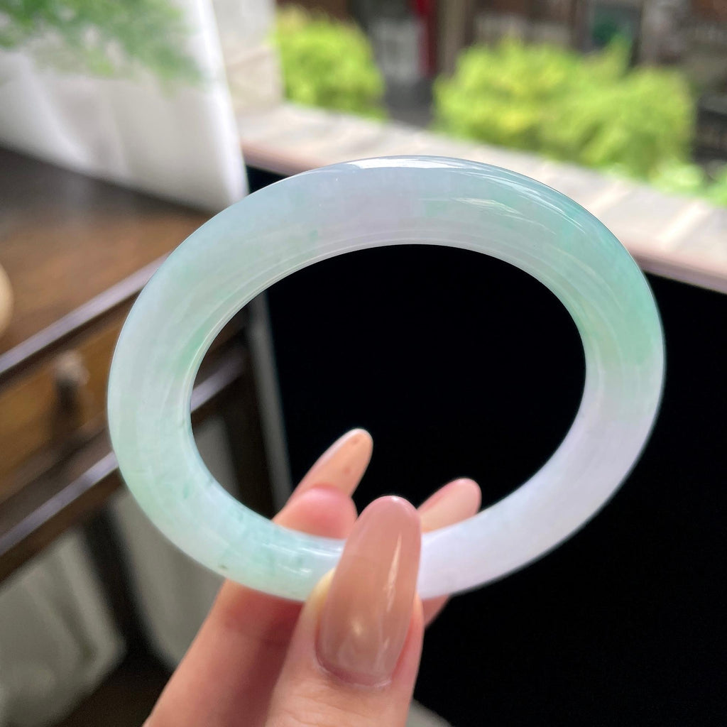 细糯种幻彩飘花圆条 55.5圈 天然缅甸A货翡翠（yc703279）