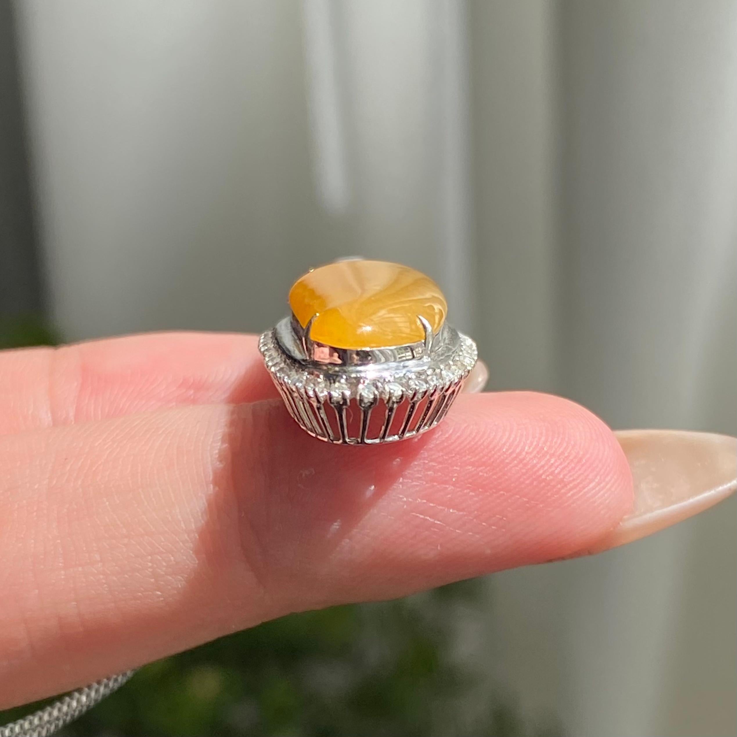 18k金钻镶冰种黄翡福瓜吊坠（yc206699）