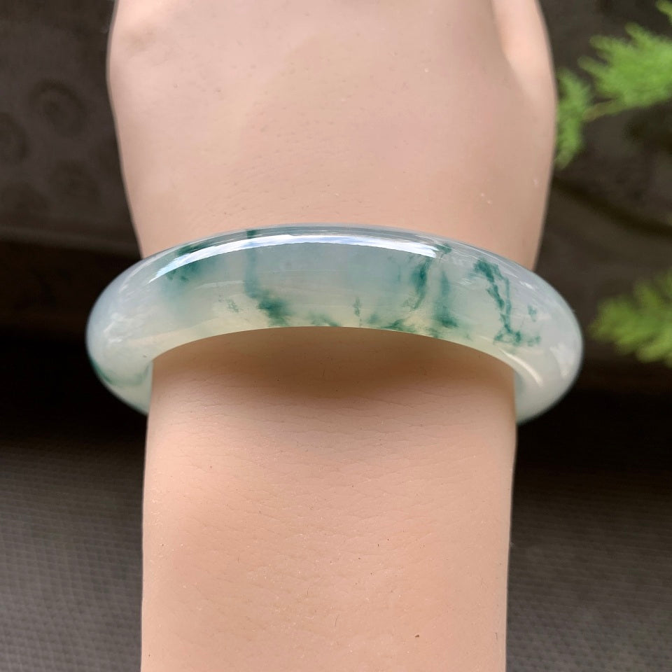 糯冰飘花平安镯（56.6mm）（yc029707）