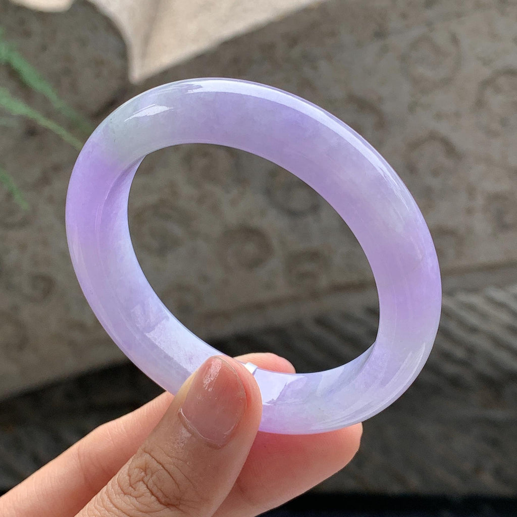 细糯种 春彩正圈平安镯 51.5圈 天然缅甸A货翡翠（yc701195）