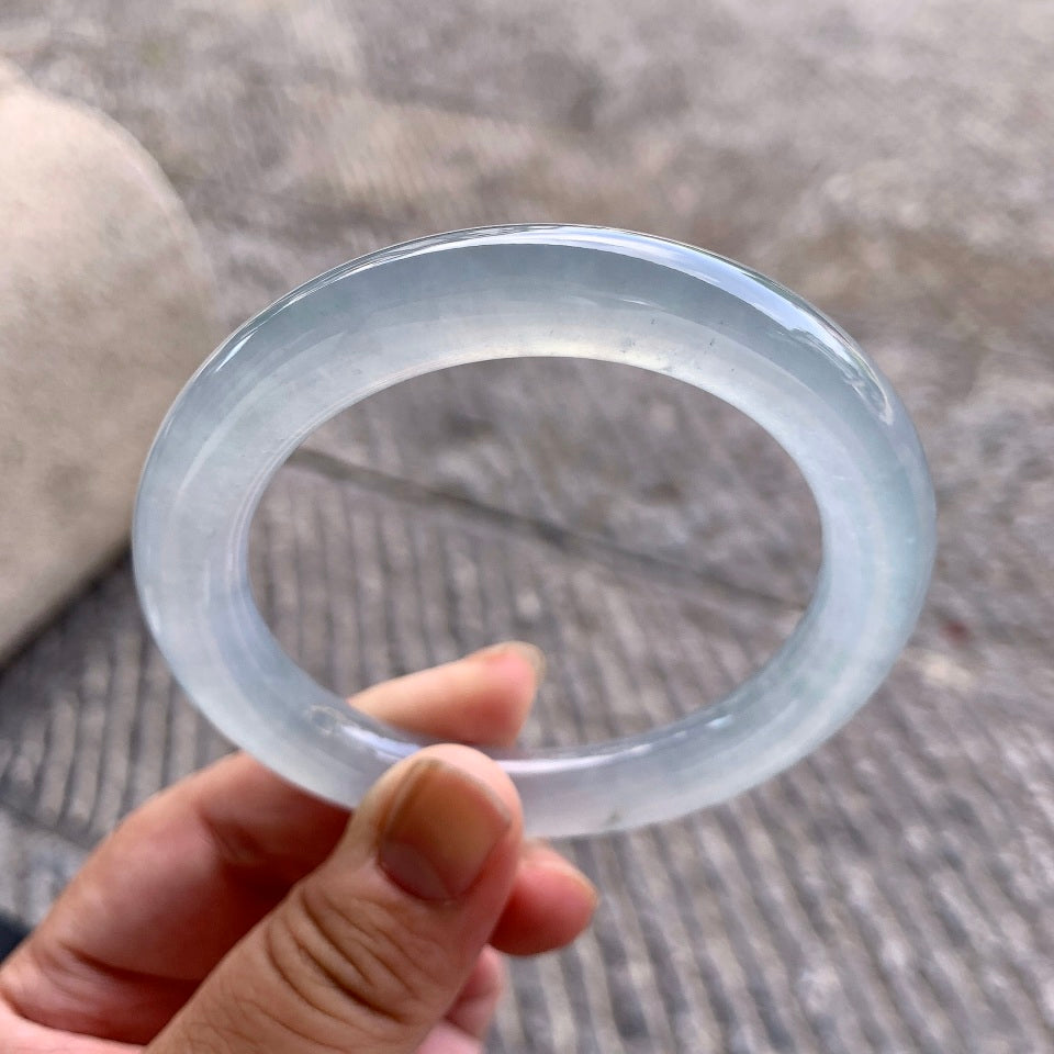 冰种淡晴底圆条手镯（56.7mm）（yc117169）