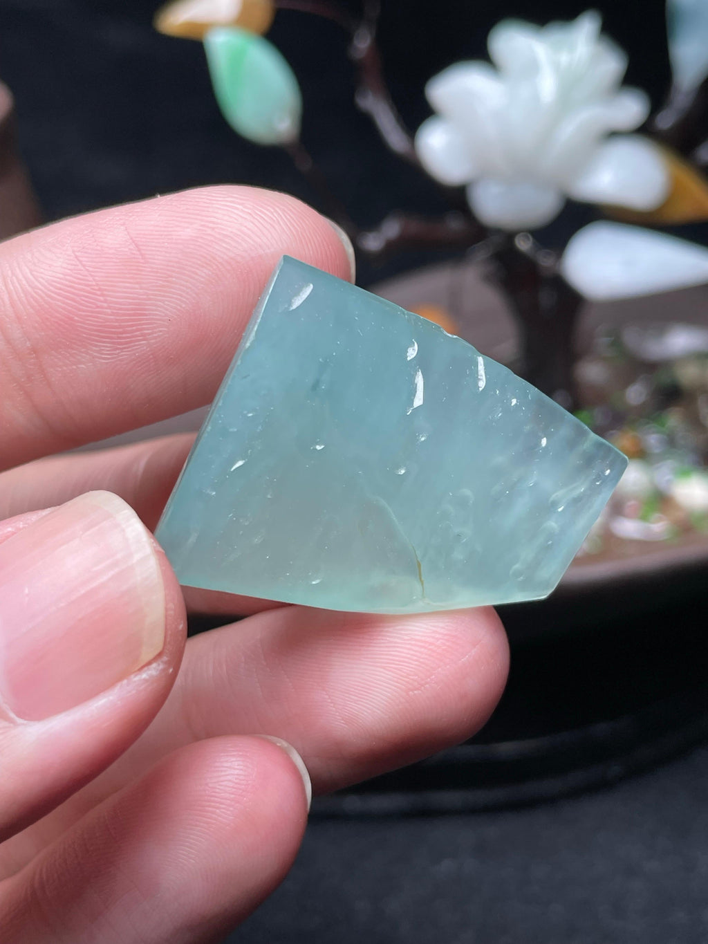 冰晴飘花随形挂件料（yc522471）