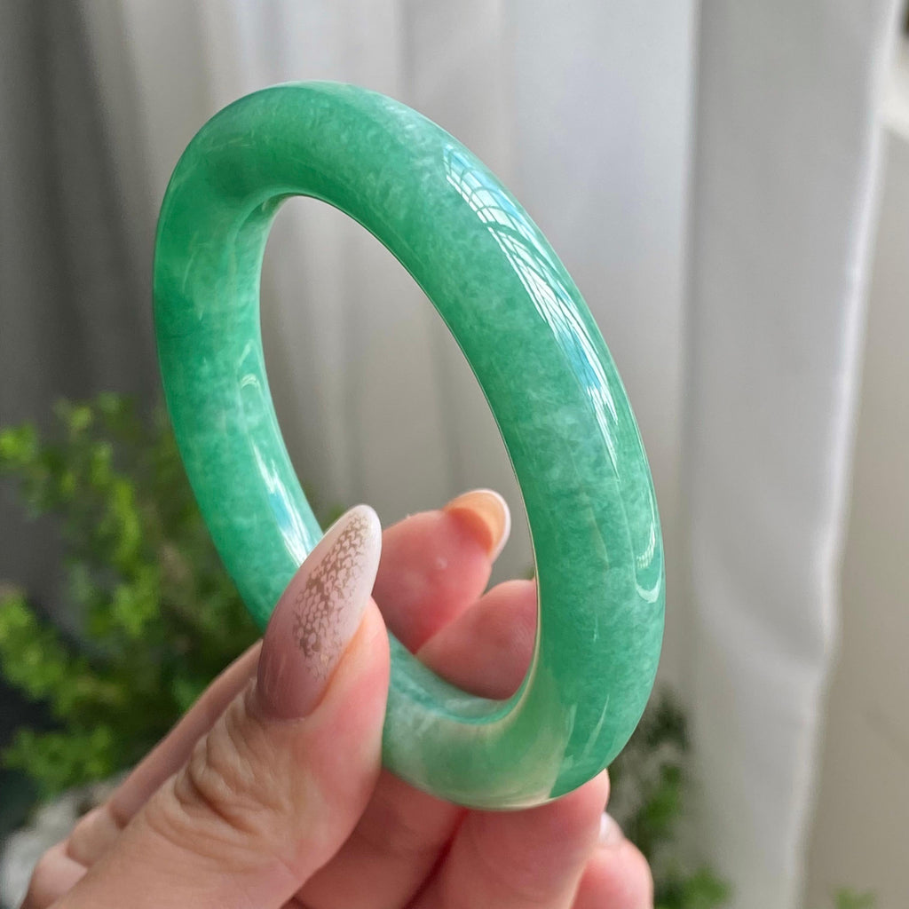 细糯种满绿圆条手镯（54圈）（yc206606）