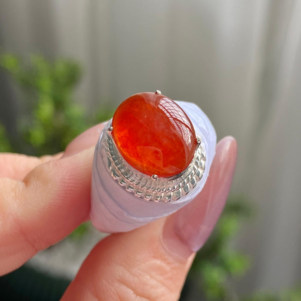 冰种红翡蛋面裸石（yc199667）