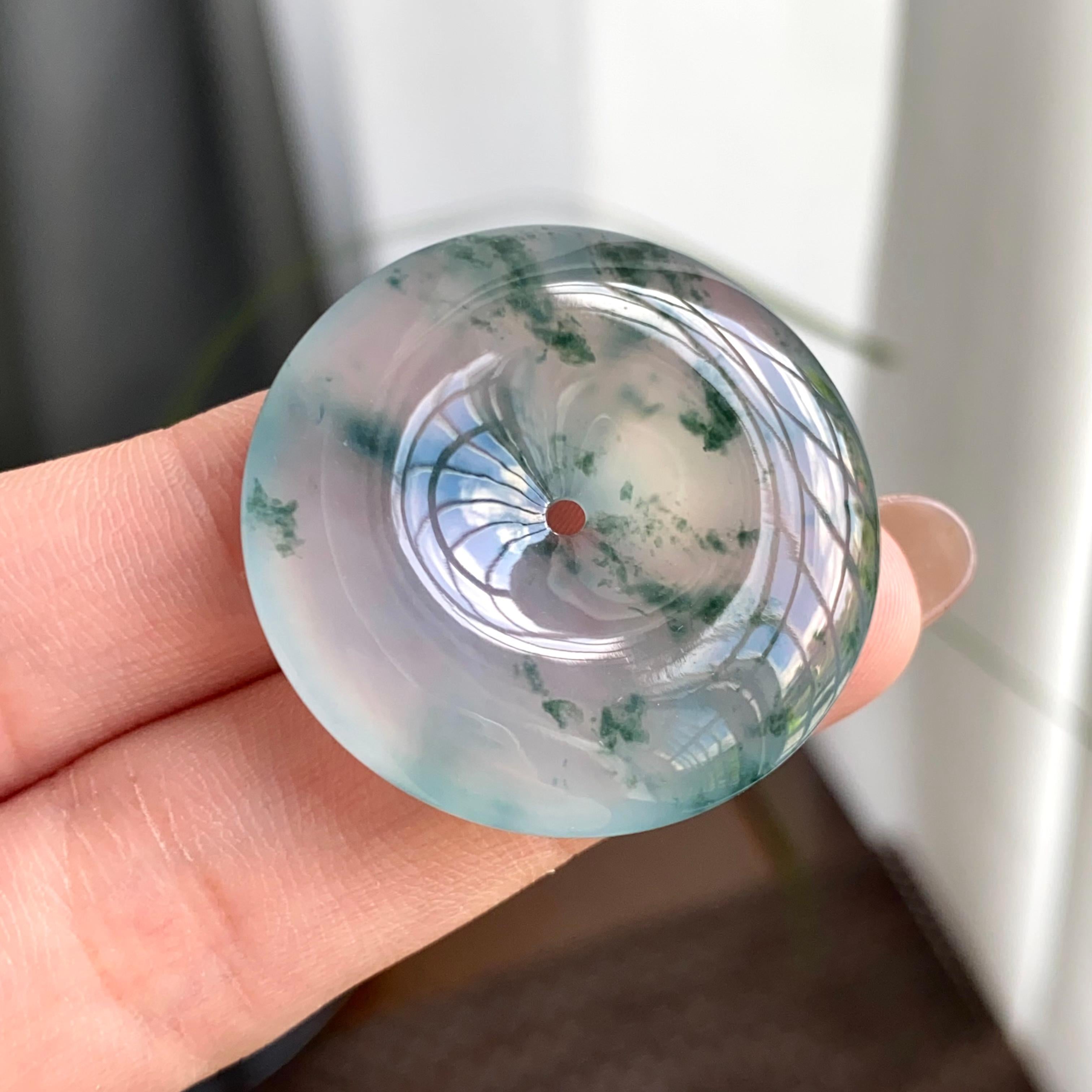 冰种飘花平安扣吊坠（yc263836）