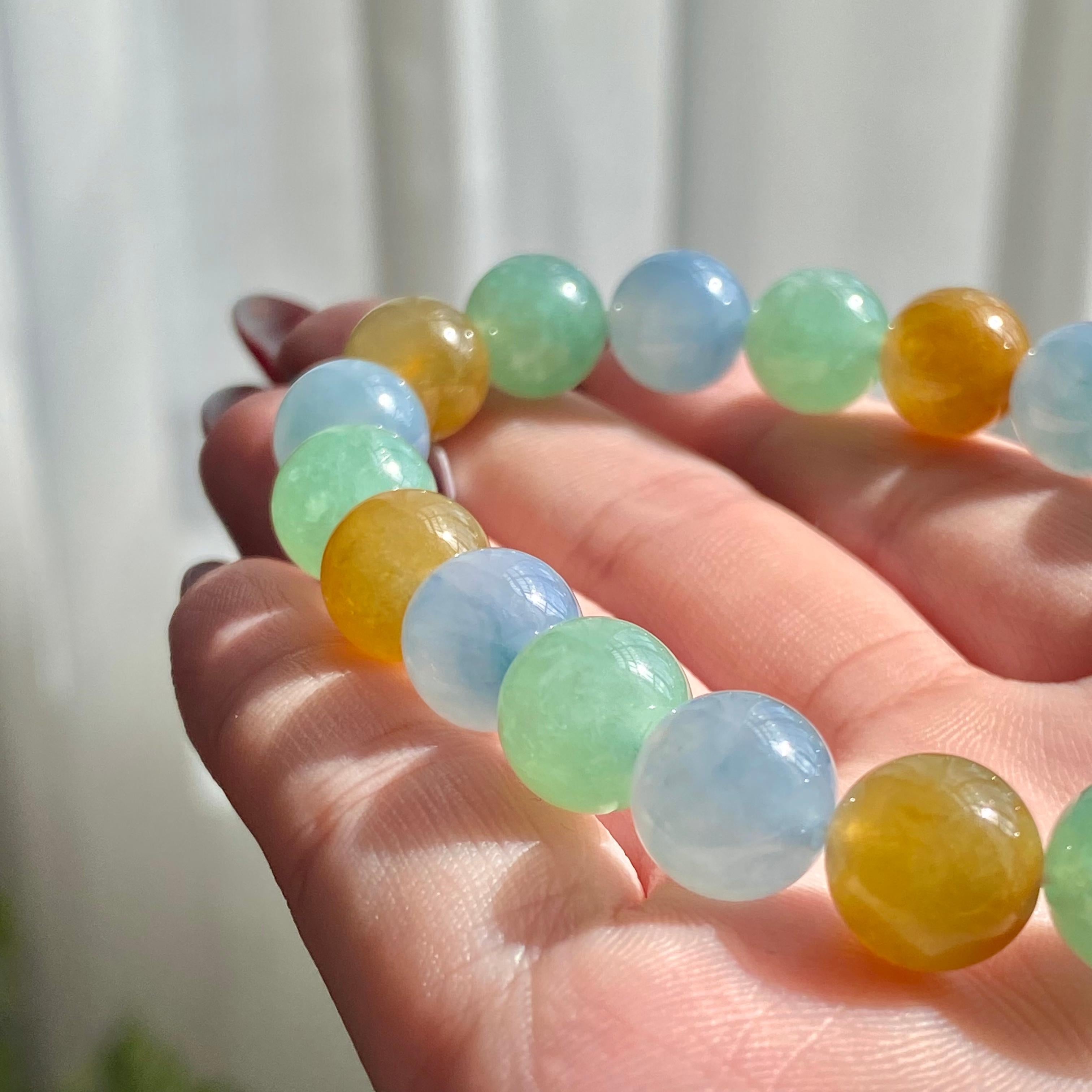 糯冰种多宝单圈手串（19颗）（yc216007）