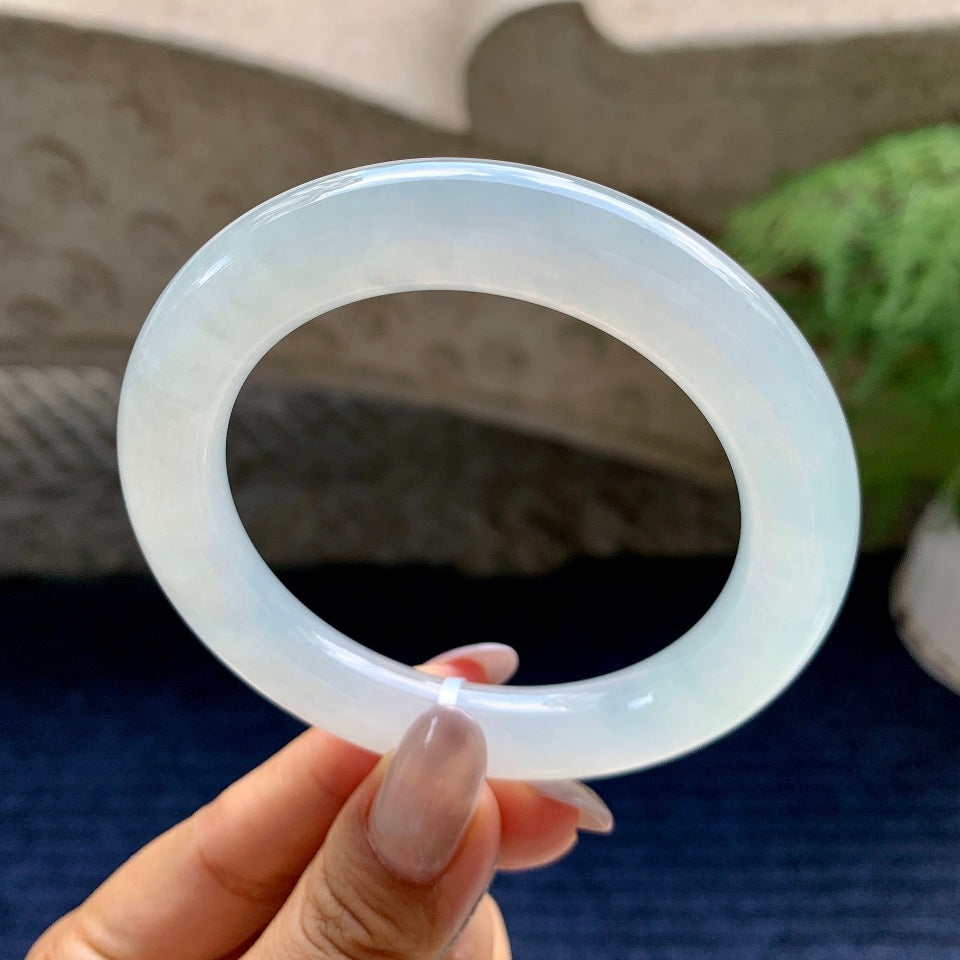 糯冰种无色圆条手镯（56mm）（yc116911）