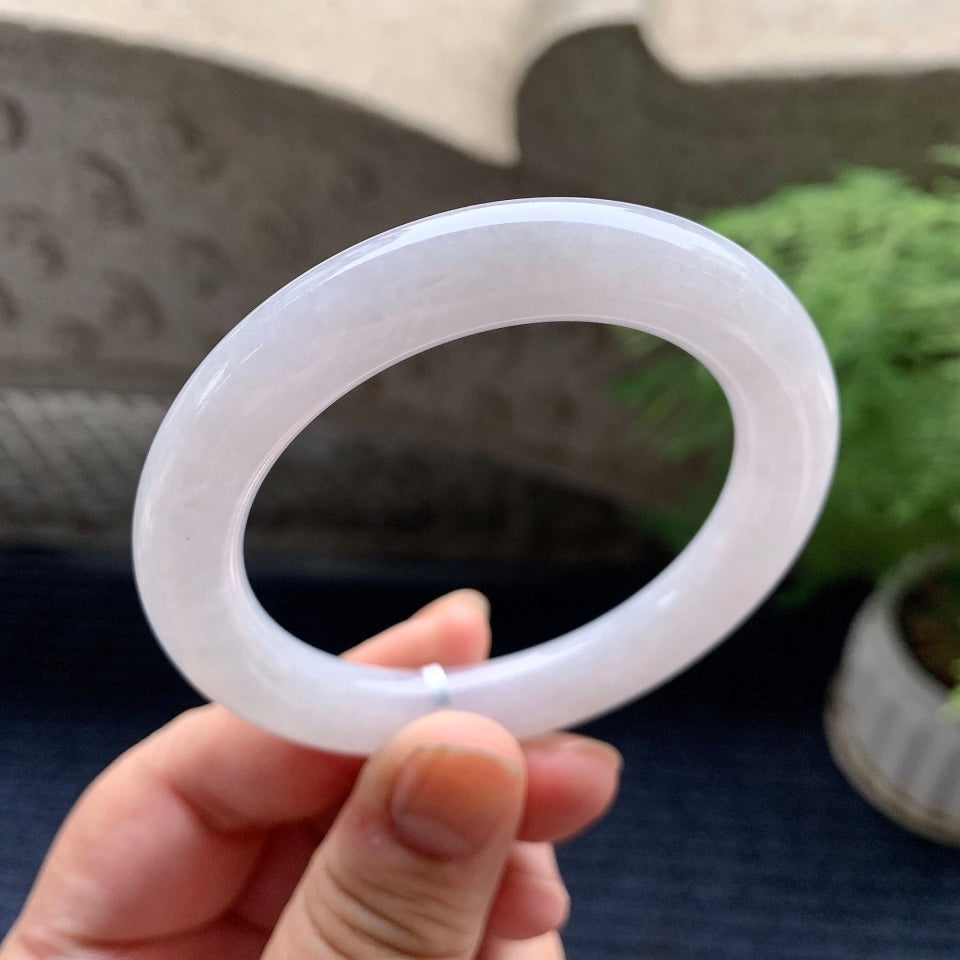 糯种无色圆条手镯（52.5mm）（yc093429）