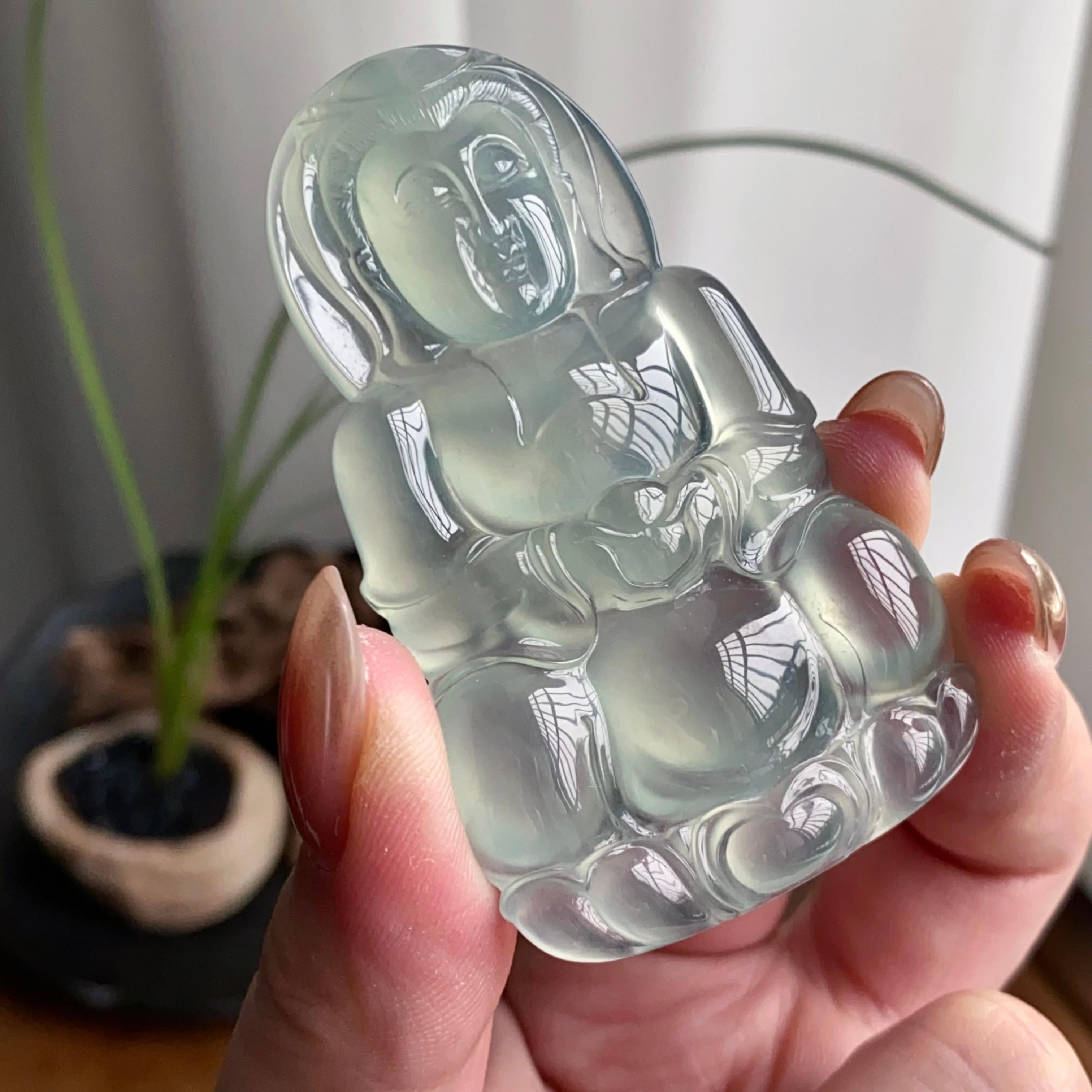 冰玻种淡晴底观音吊坠（yc260825）