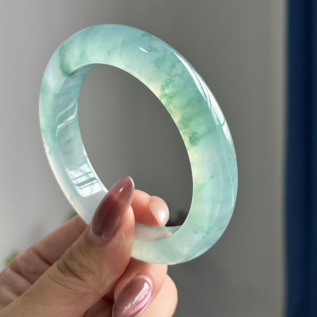 冰种飘花平安镯（56圈）（yc197822）