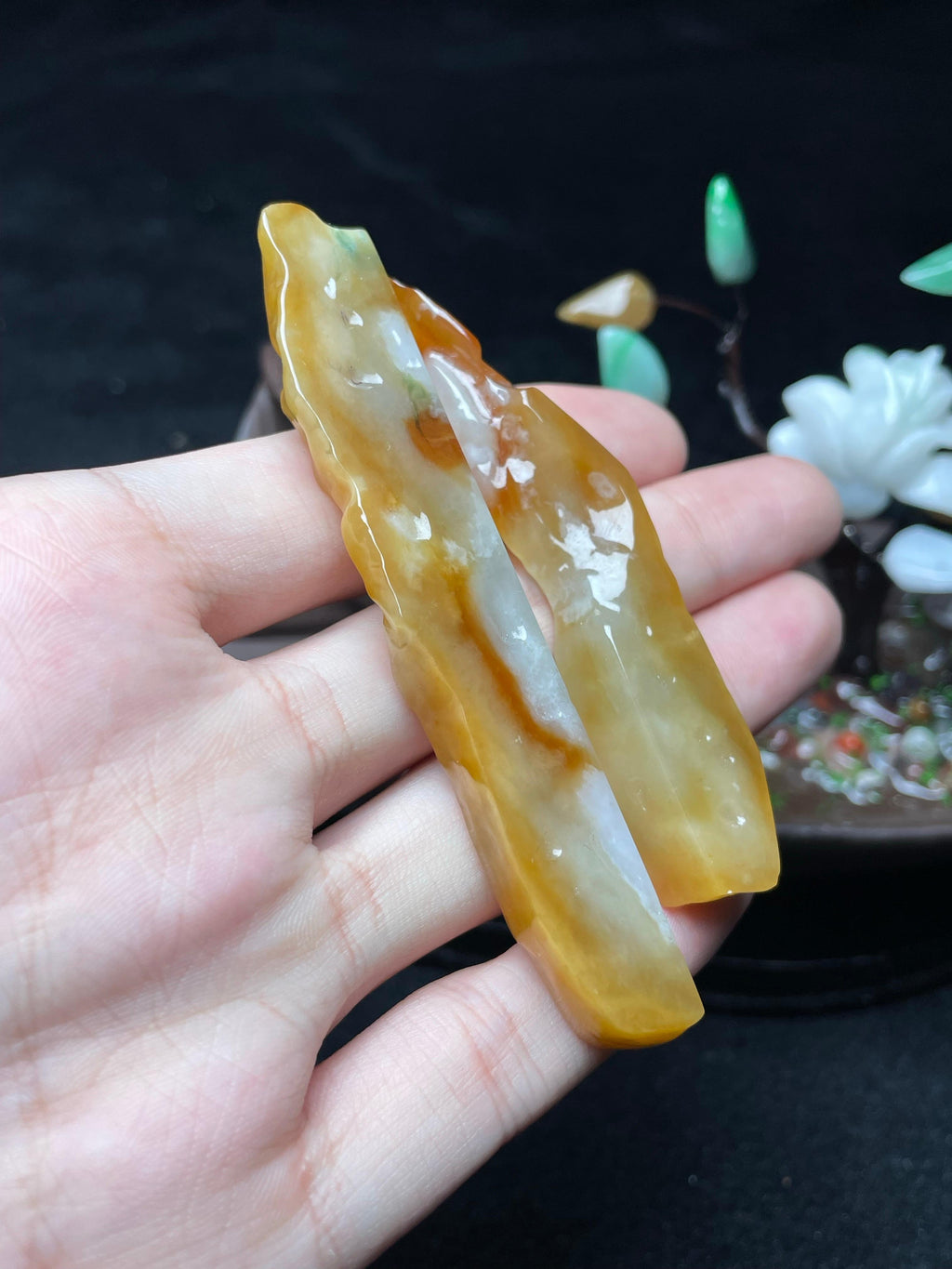 冰润黄翡随形对料（yc521734）