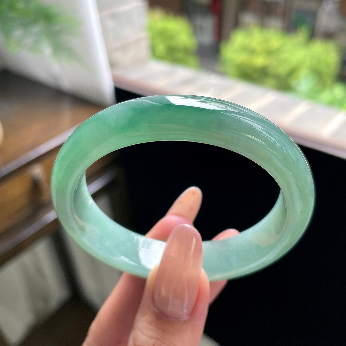 秒杀 细糯种油青色贵妃 55.4圈 天然缅甸A货翡翠（yc703291）