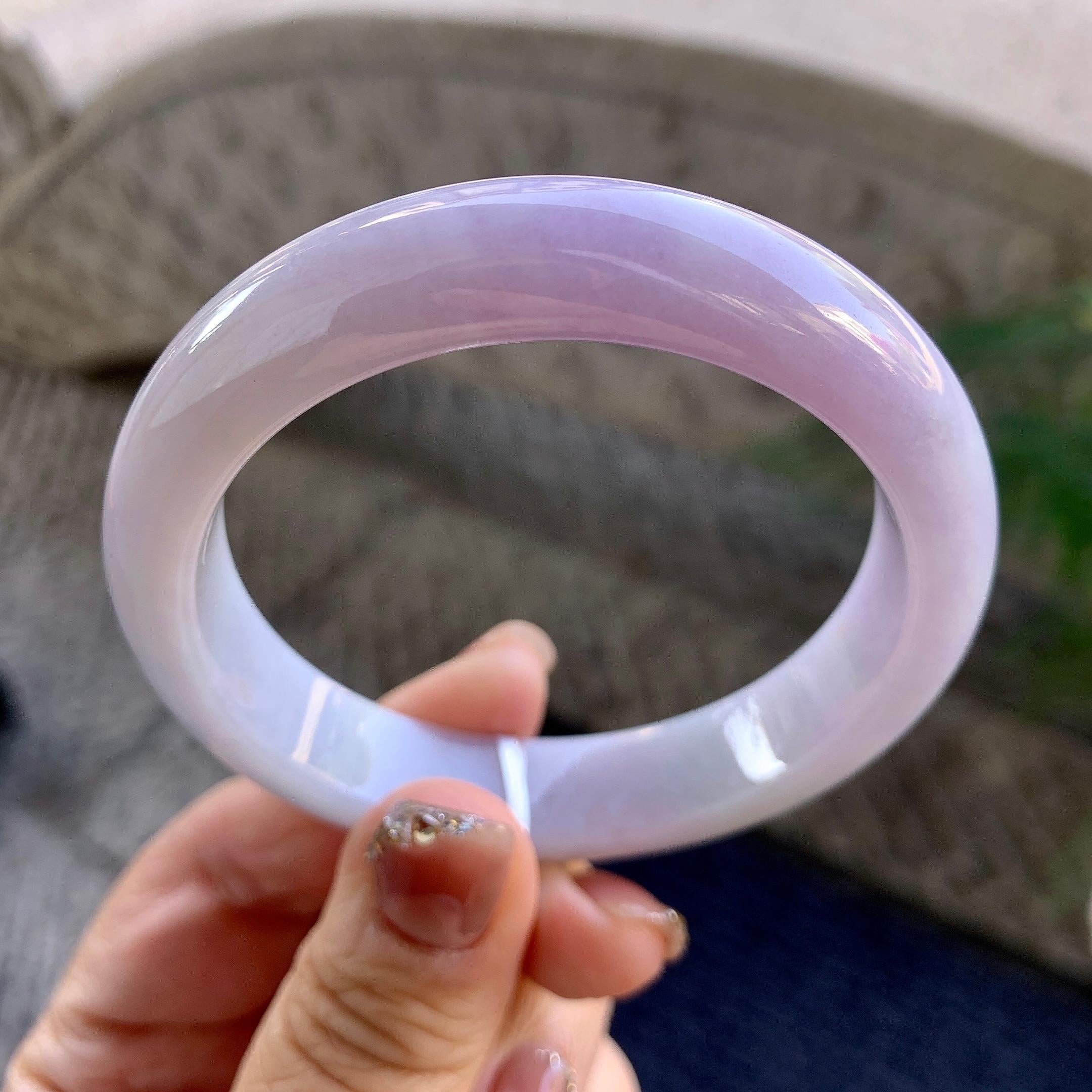 糯种淡紫罗兰平安镯（56.3mm）（yc275325）