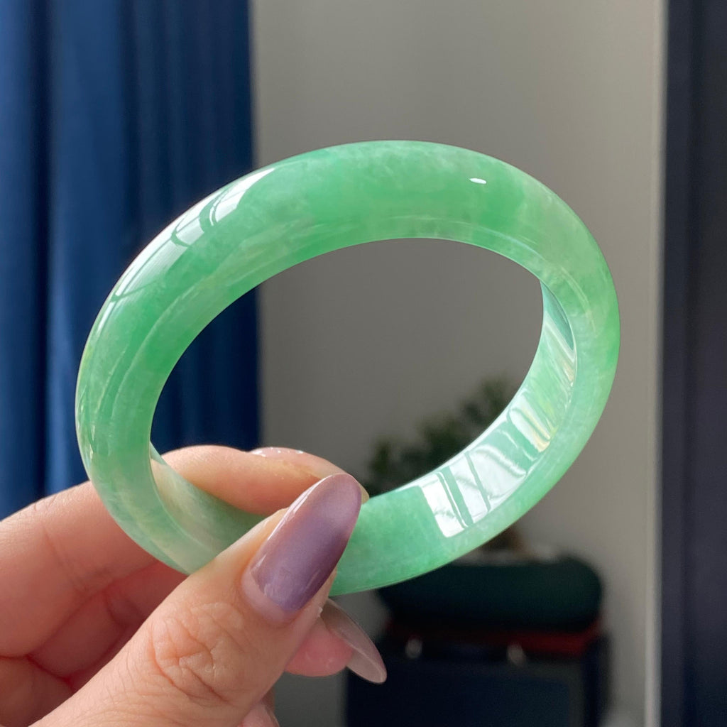 细糯种满绿平安镯手镯（59圈）（yc196856）