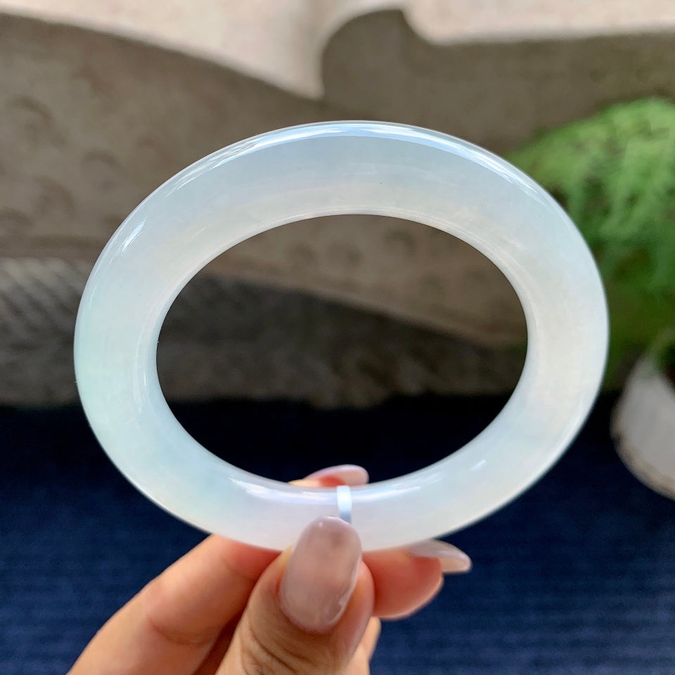 糯冰种无色圆条手镯（56mm）（yc116911）
