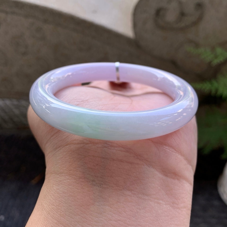 糯化淡春彩圆条手镯（56.6mm）（yc029136）