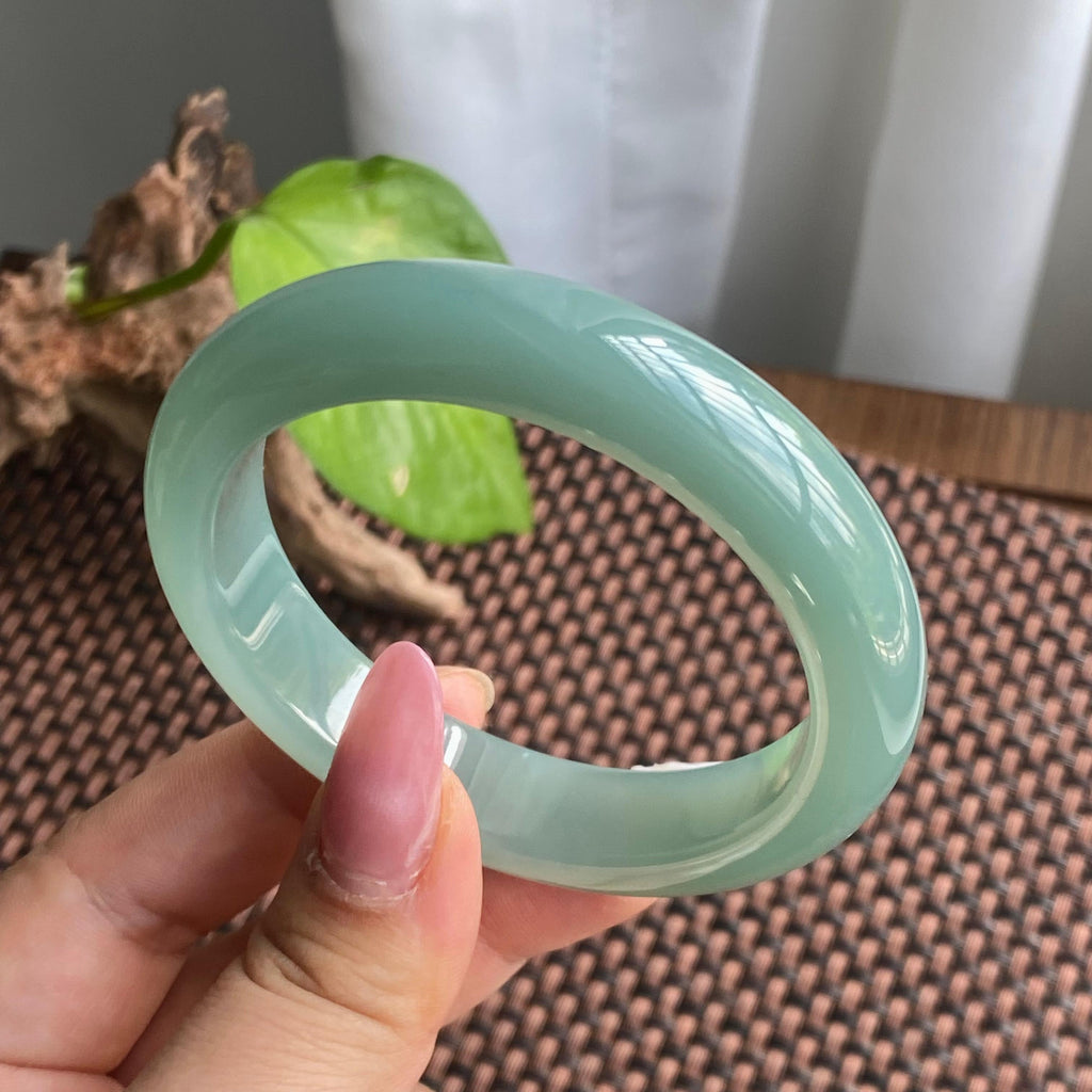 细糯种湖水绿正圈手镯（56）（yc280816）