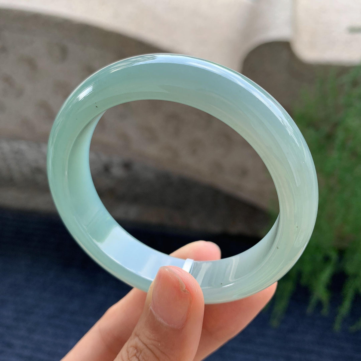 细糯种湖水绿正圈平安镯 53圈（yc709337）