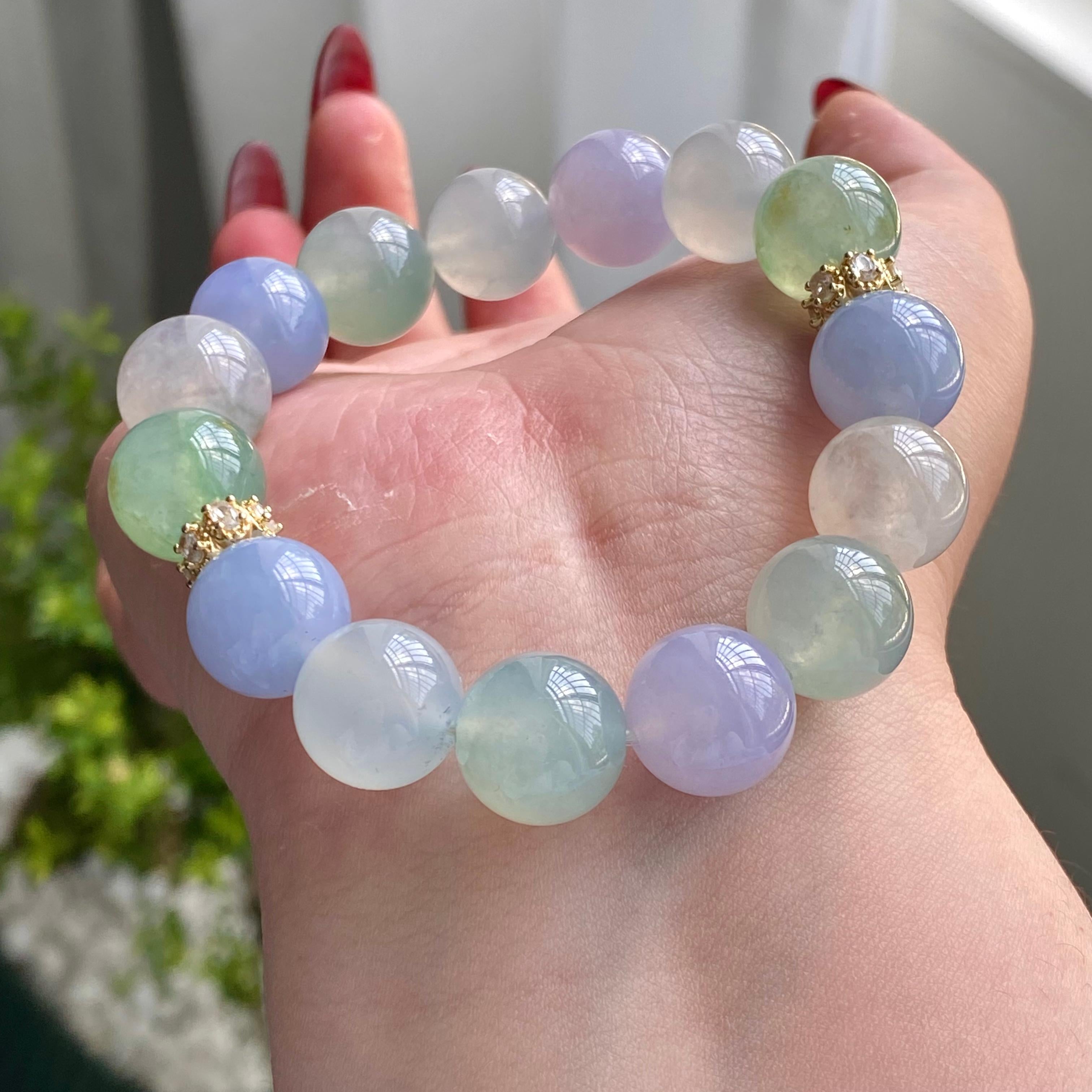 冰种多宝单圈手串（15颗）（yc203589）