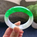 细糯种阳绿宽版轮胎手镯（58mm）（yc116052）