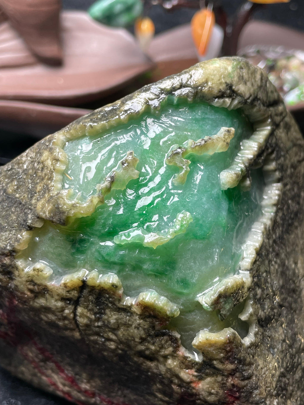 莫西沙冰飘色开窗手镯料（yc501430）