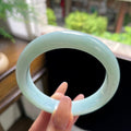 大圈口 细糯种果绿正圈平安镯 60.5圈（yc709470）