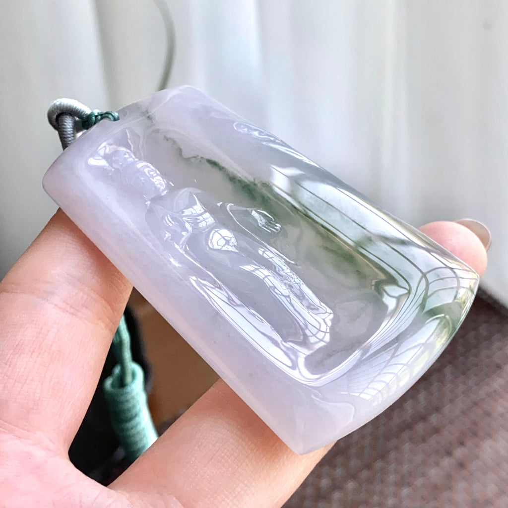 糯冰种飘花度母牌吊坠（yc265641）