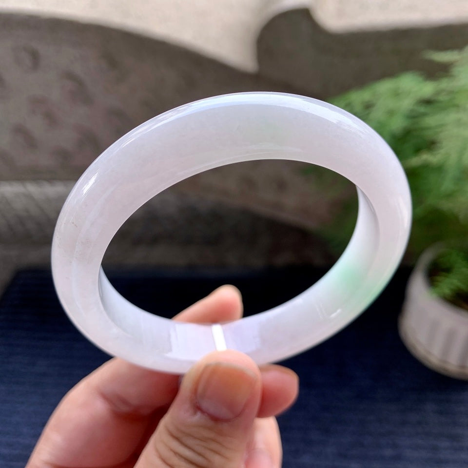 细糯种飘绿平安镯（58mm）（yc098125）