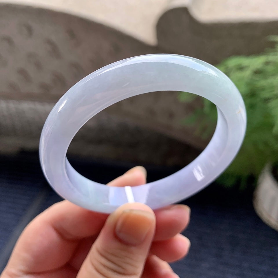 糯冰种紫罗兰平安镯（54.4mm）（yc107005）