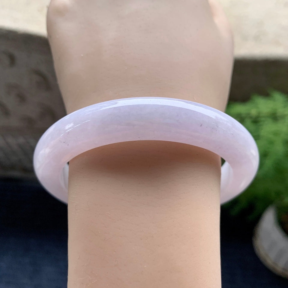 细糯种淡紫罗兰平安镯（60.8mm）（yc093439）