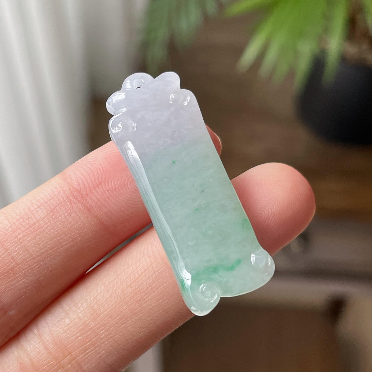 细糯种飘绿竹节吊坠（yc709407）