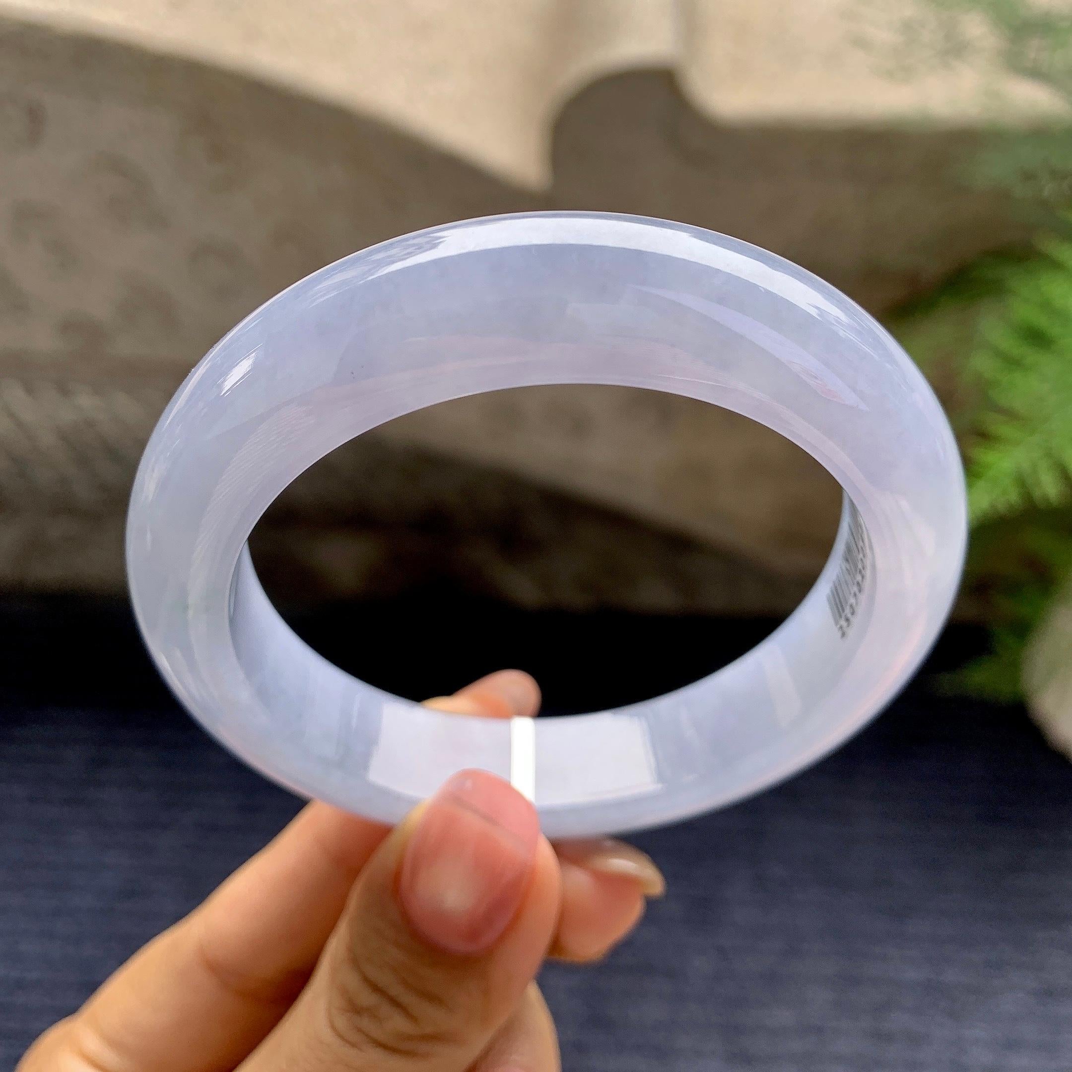 糯冰种紫罗兰平安镯（54.5mm）（yc280877）