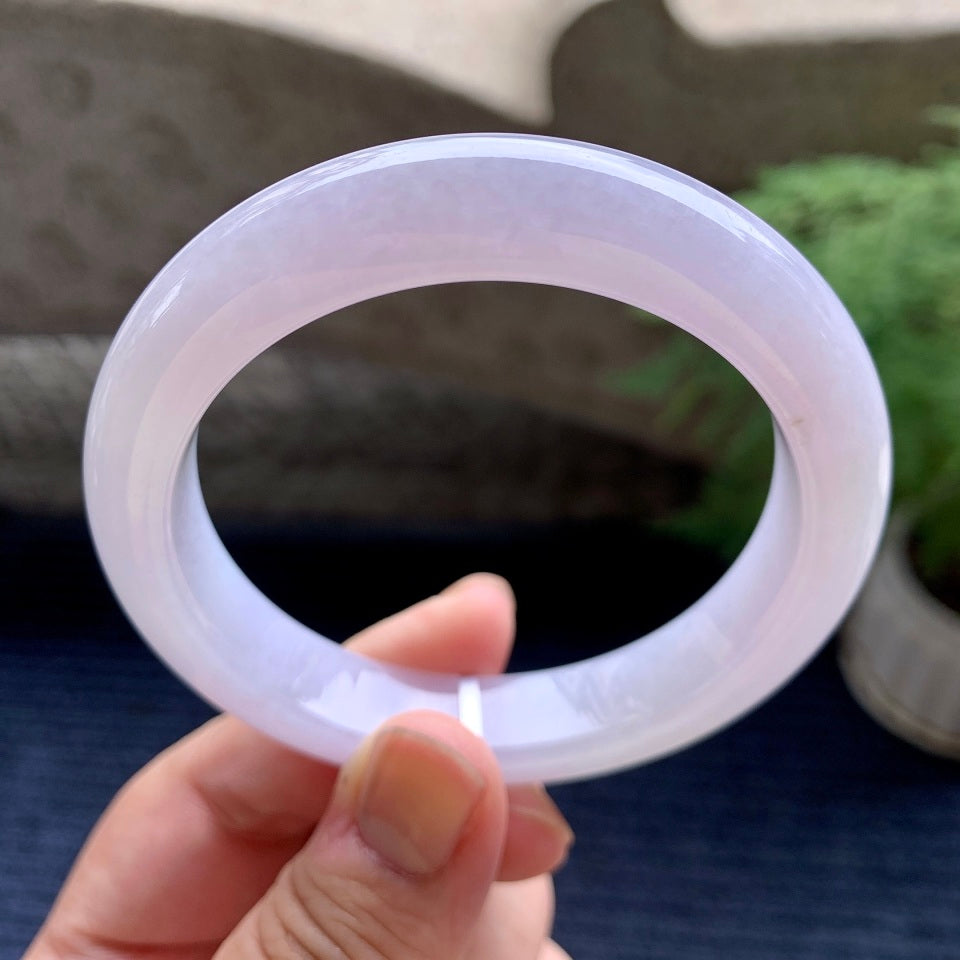 细糯种淡紫罗兰平安镯（56.6mm）（yc107678）