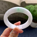 糯冰种白底青平安镯（56.6mm）（yc081939）