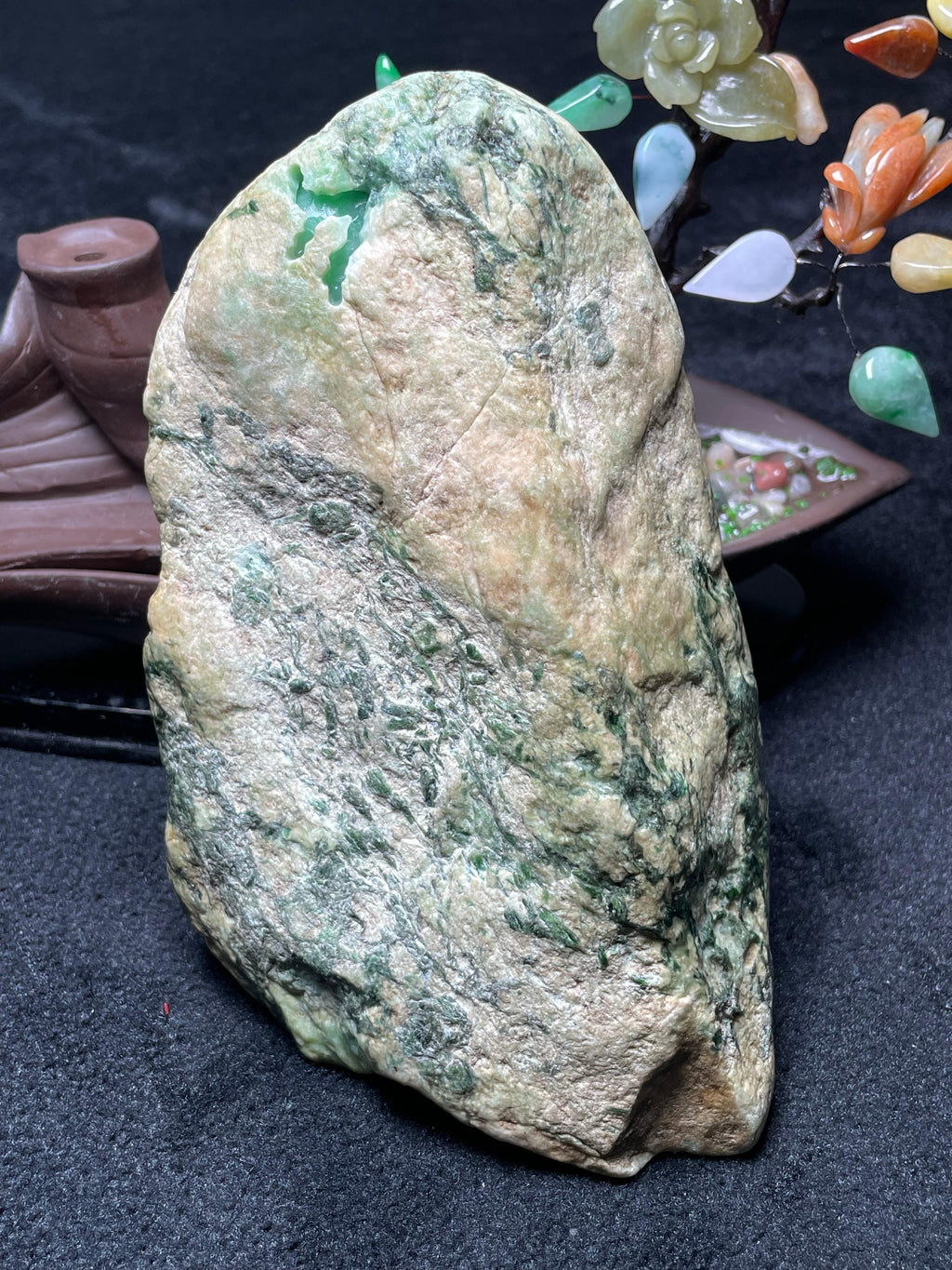木那开窗果绿手镯料（yc534629）