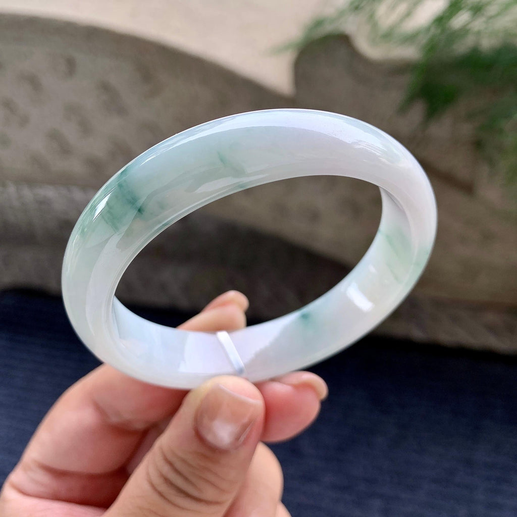 细糯种飘蓝花贵妃手镯 57.2圈口（yc707409）